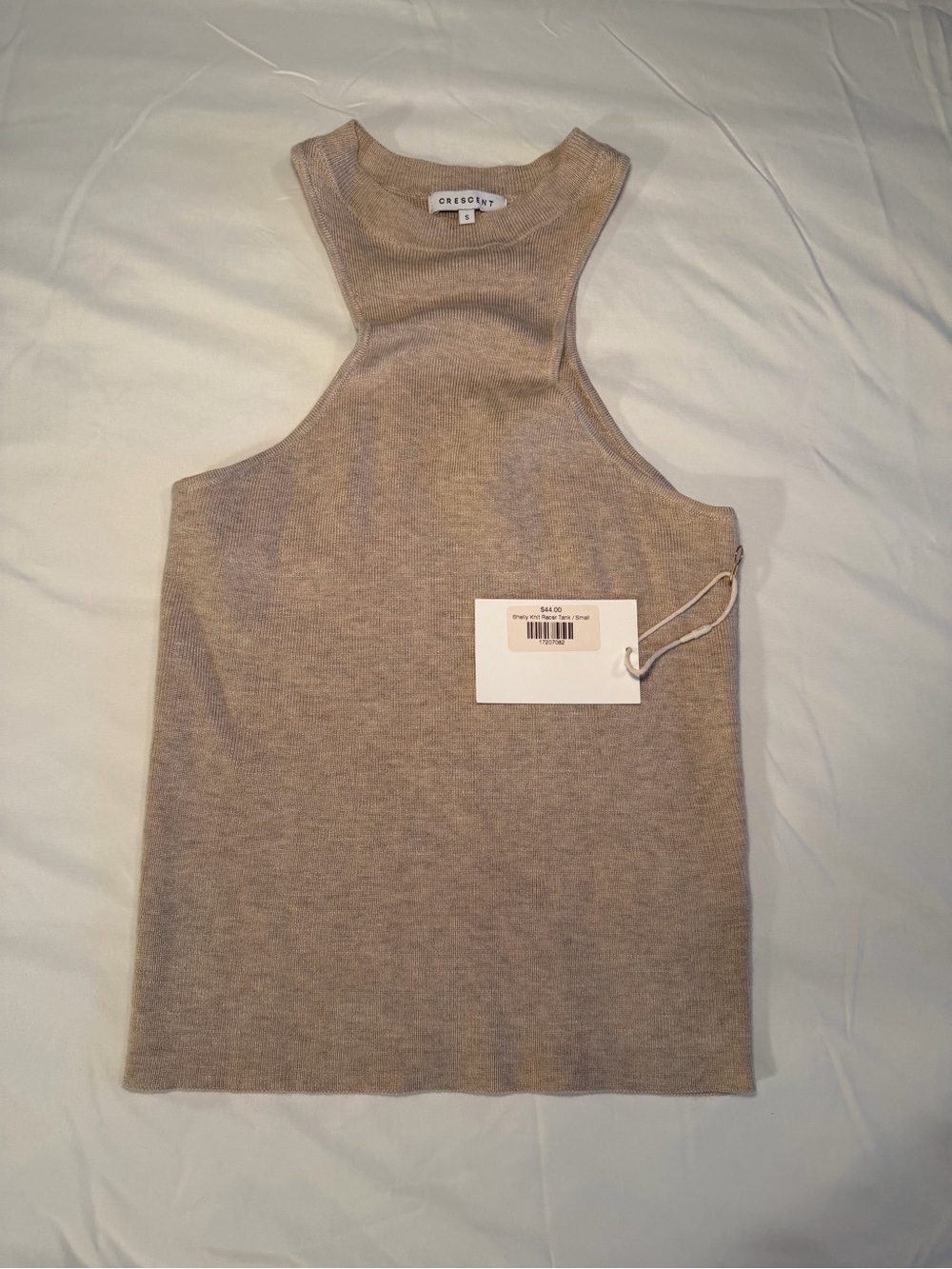 CRESCENT Beige Knit Racerback Tank Top